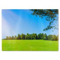 Benjamin Tate Design Grass field Designer Glass Chopping Board in Natural