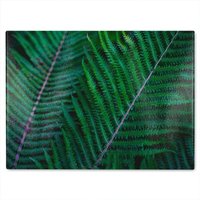 Benjamin Tate Design Green leaves, abstract flora texture Designer Glass Chopping Board in Natural