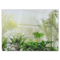 Benjamin Tate Design Green plants in botanical gardens Designer Glass Chopping Board in Natural