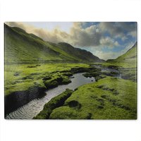 Benjamin Tate Design Spring in Scotland Valley Designer Glass Chopping Board in Natural