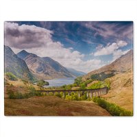 Benjamin Tate Design The Glenfinnan Viaduct Designer Glass Chopping Board in Natural