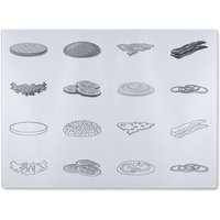 Benjamin Tate Design Burger & sandwich icon Designer Glass Chopping Board in Natural