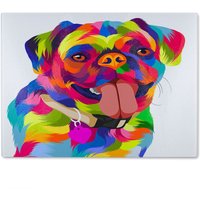 Benjamin Tate Design Amazing Illustration Pop Art Dog Designer Glass Chopping Board in Natural