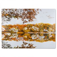 Benjamin Tate Design Autumn Lake Glass Chopping Board in Natural
