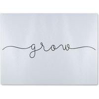 Benjamin Tate Design Text Glow Designer Glass Chopping Board in Natural