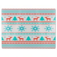 Benjamin Tate Design Christmas Traditional Knitted Dining Glass Chopping Board in Natural