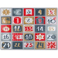 Benjamin Tate Design December Advent Calendar Dining Glass Chopping Board in Natural