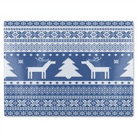Benjamin Tate Design Knitted Ornamental Pattern Dining Glass Chopping Board in Natural