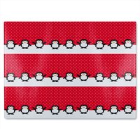 Benjamin Tate Design Penguins Dining Glass Chopping Board in Natural
