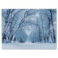 Benjamin Tate Design Snowstorm In Park Dining Glass Chopping Board in Natural