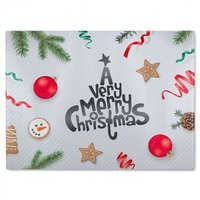 Benjamin Tate Design Christmas Greeting Design Dining Glass Chopping Board in Natural