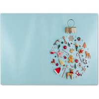Benjamin Tate Design Christmas Objects Laid Out Dining Glass Chopping Board in Natural