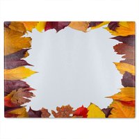 Benjamin Tate Design Orange & Purple Autumn Glass Chopping Board in Natural