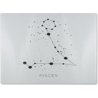 Benjamin Tate Design Star Constellation Zodiac Pisces Dining Glass Chopping Board in Natural