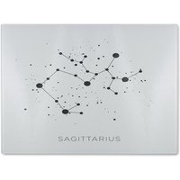 Benjamin Tate Design Star Constellation Zodiac Sagittarius Dining Glass Chopping Board in Natural
