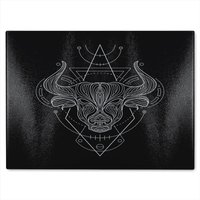 Benjamin Tate Design Zodiac Taurus Geometric Dining Glass Chopping Board in Natural