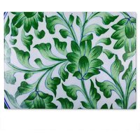 Benjamin Tate Design Painted Pottery Pattern Glass Chopping Board in Natural