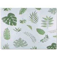 Benjamin Tate Design Exotic Tropical Plants Glass Chopping Board in Natural