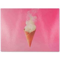 Benjamin Tate Design Smoking Ice Cream Cone Glass Chopping Board in Natural