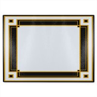 Benjamin Tate Design Art Deco Black & Gold Glass Chopping Board in Natural