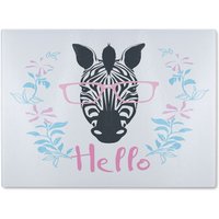 Benjamin Tate Design Hello Zebra Glass Chopping Board in Natural