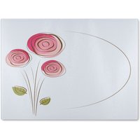 Benjamin Tate Design Rose Drawing Glass Chopping Board in Natural