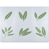 Benjamin Tate Design Herbs Glass Chopping Board in Natural