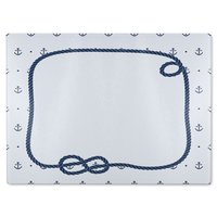 Benjamin Tate Design Rope Doodle Glass Chopping Board in Natural