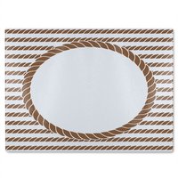 Benjamin Tate Design Rope Border Glass Chopping Board in Natural