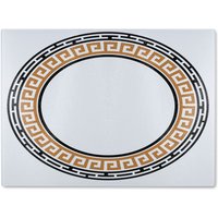 Benjamin Tate Design Greek Key Frame Glass Chopping Board in Natural
