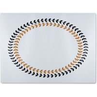 Benjamin Tate Design Greek Olive Tree Leaves Glass Chopping Board in Natural