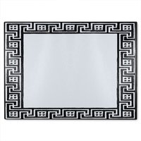Benjamin Tate Design Greek Traditional Meandor Glass Chopping Board in Natural