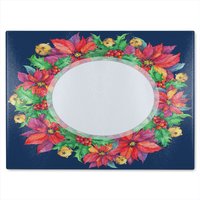 Benjamin Tate Design Holly & Bright Leaves Glass Chopping Board in Natural