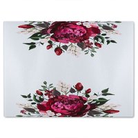 Benjamin Tate Design Open Roses Glass Chopping Board in Natural
