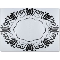 Benjamin Tate Design Decorative Floral Element Glass Chopping Board in Natural
