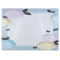 Benjamin Tate Design Pastel Colour Flowers Glass Chopping Board in Natural