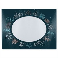 Benjamin Tate Design Winter Flowers Glass Chopping Board in Natural