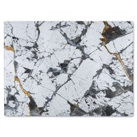 Benjamin Tate Design Black & Gold Marble Glass Chopping Board in Natural