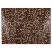 Benjamin Tate Design Leopard Print Glass Chopping Board in Natural
