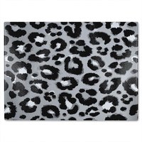 Benjamin Tate Design Silver Leopard Print Glass Chopping Board in Natural