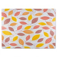 Benjamin Tate Design Small Autumn Leaves Glass Chopping Board in Natural