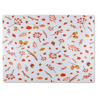 Benjamin Tate Design Acorns & Leaves Glass Chopping Board in Natural