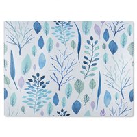 Benjamin Tate Design Winter Branches & Leaves Glass Chopping Board in Natural