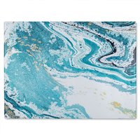 Benjamin Tate Design Marble In Blue Glass Chopping Board in Natural
