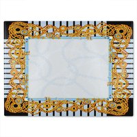 Benjamin Tate Design Golden Chains Glass Chopping Board in Natural