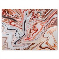 Benjamin Tate Design Pink Rippled Marble Glass Chopping Board in Natural