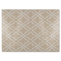 Benjamin Tate Design Cross Ornament Pattern Glass Chopping Board in Natural