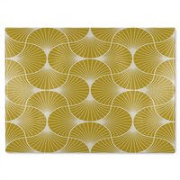 Benjamin Tate Design Geometric Shells Glass Chopping Board in Natural