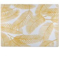 Benjamin Tate Design Golden Leaves Glass Chopping Board in Natural