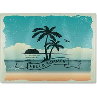 Benjamin Tate Design Hello Summer Glass Chopping Board in Natural